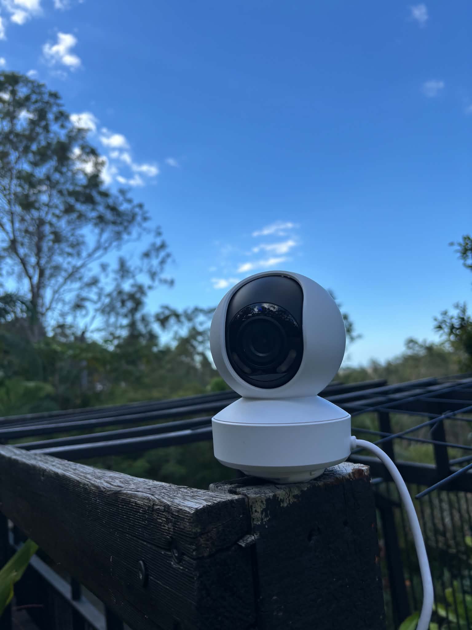 Garden Guard camera installed above the garden